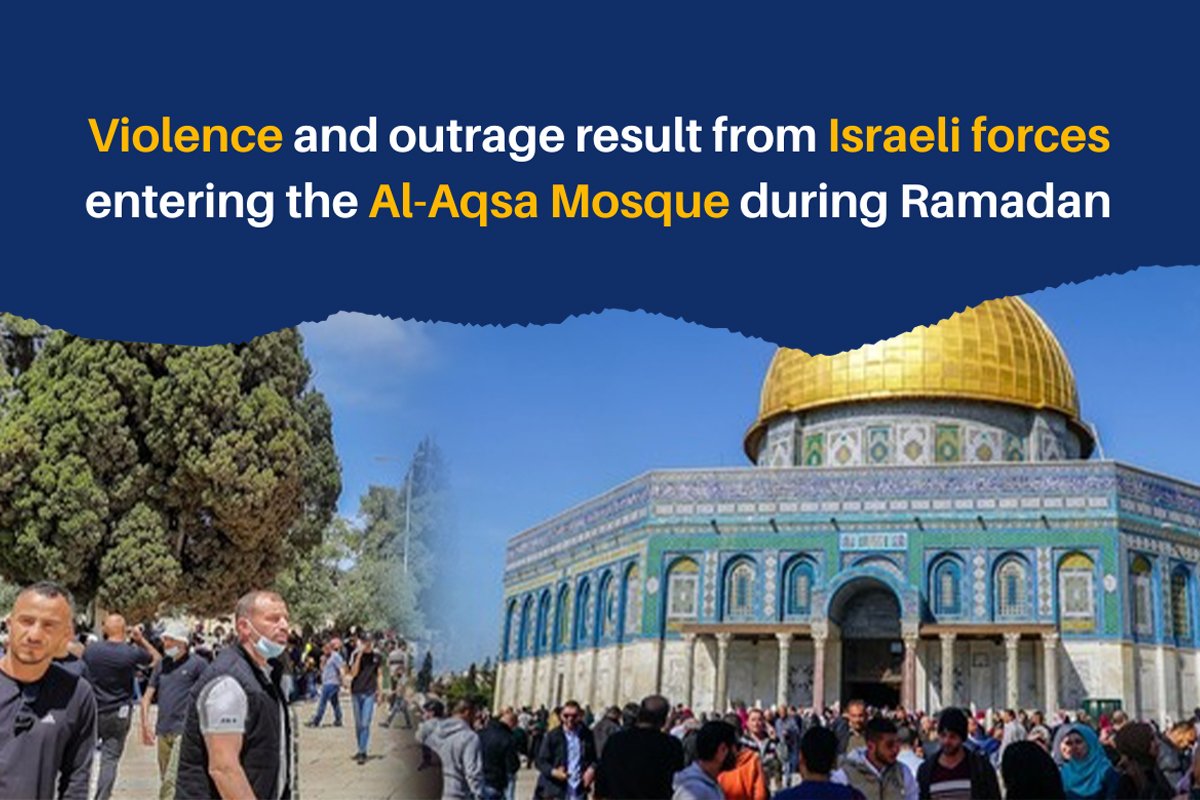 Violence and outrage result from Israeli forces entering the Al-Aqsa Mosque during Ramadan.