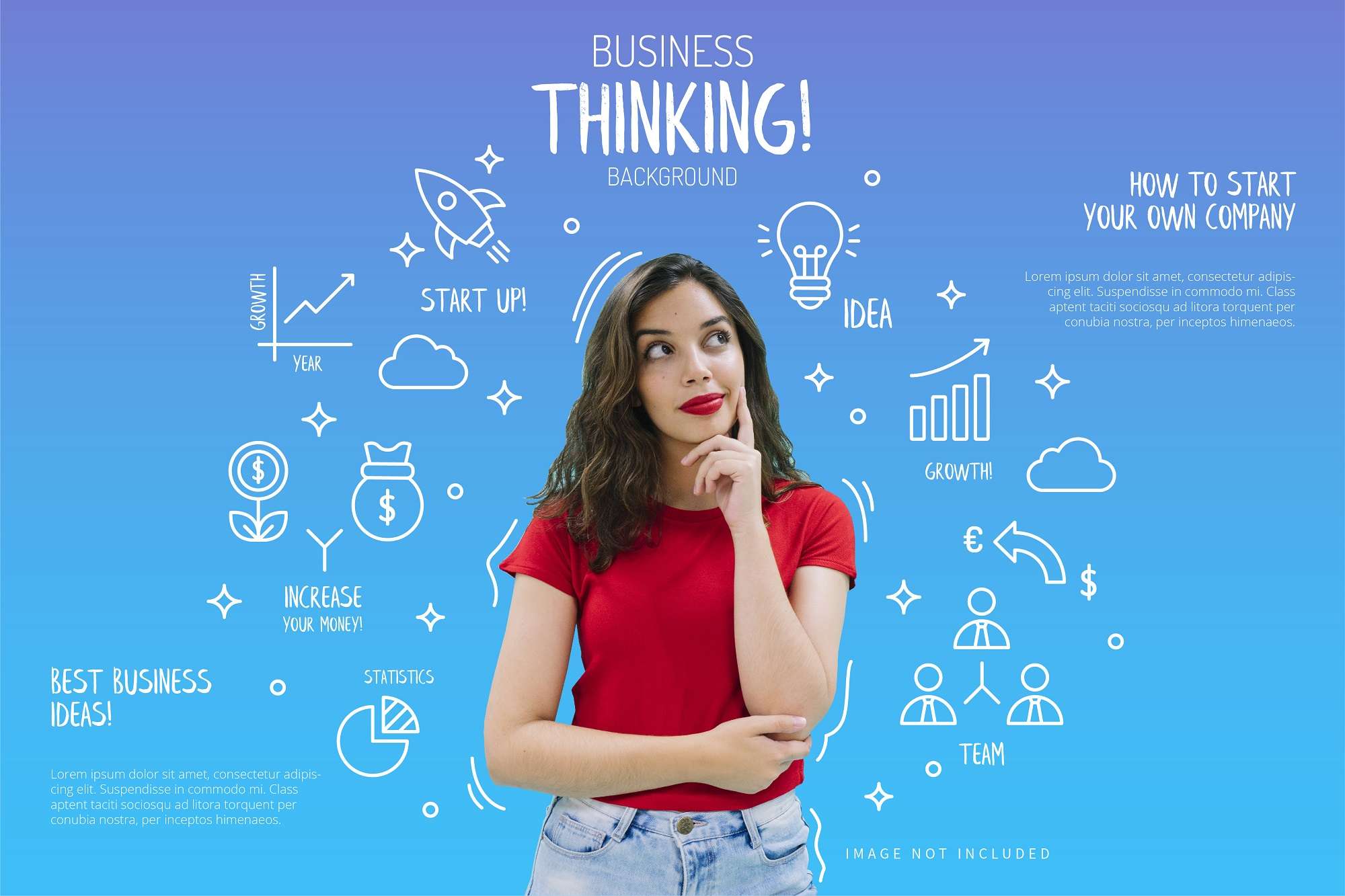 Girl in Startup Thinking concept image