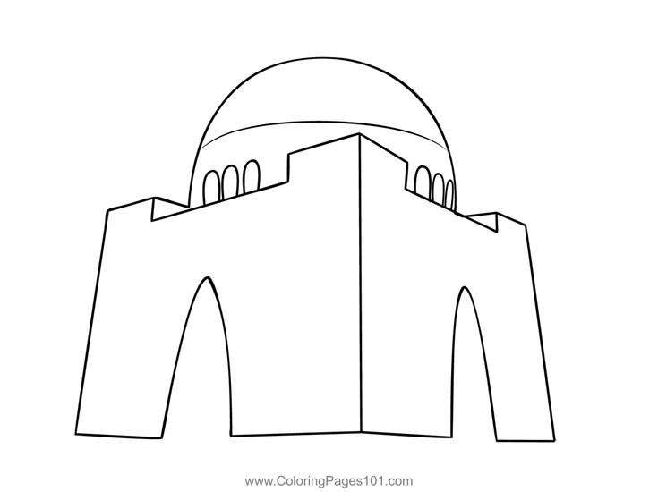 Mazar e quaid Karachi Pakistan Coloring Page